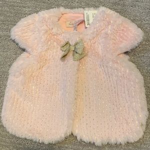 Lili Gaufrette baby sweater / shawl, size 12 m NWT. Fun for Valentine’s Day!